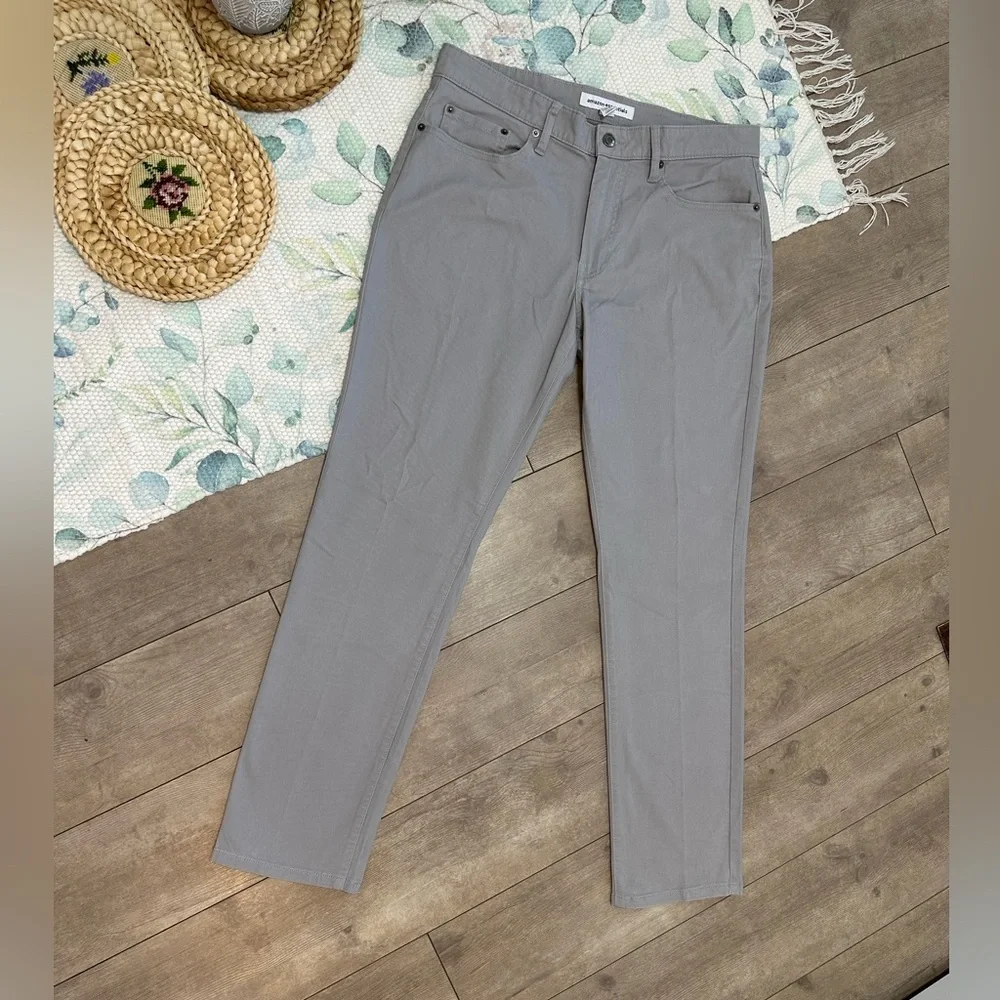 New Men’s Gray Slim 5 Pocket Stretch Twill Pants Size 34x31